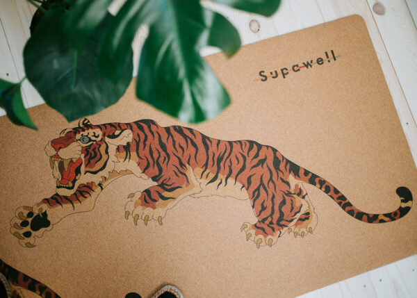 Eco Cork Yoga Mat Leopard Print - Tiger in the Jungle