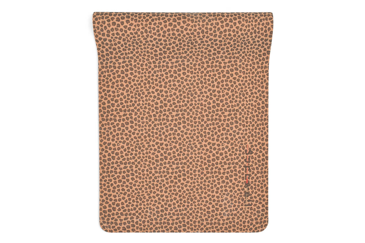 Leopard Print, Black, Brown, Rust and Tan Yoga Mat by mm gladden