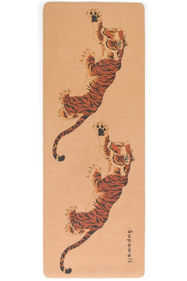 Eco Cork Yoga Mat Supawell - Two Tigers Full Length