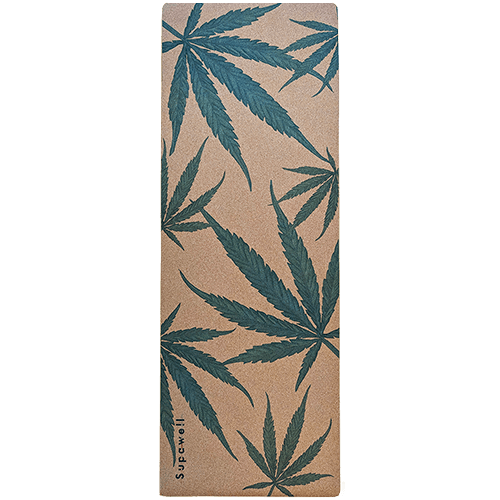 Supawell Eco Cork Yoga Mat - Hemp Leaf