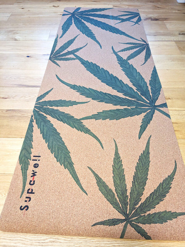 Supawell Eco Cork Yoga Mat - Hemp Leaf