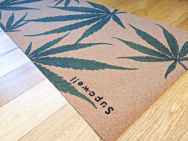 Supawell Eco Cork Yoga Mat - Hemp Leaf