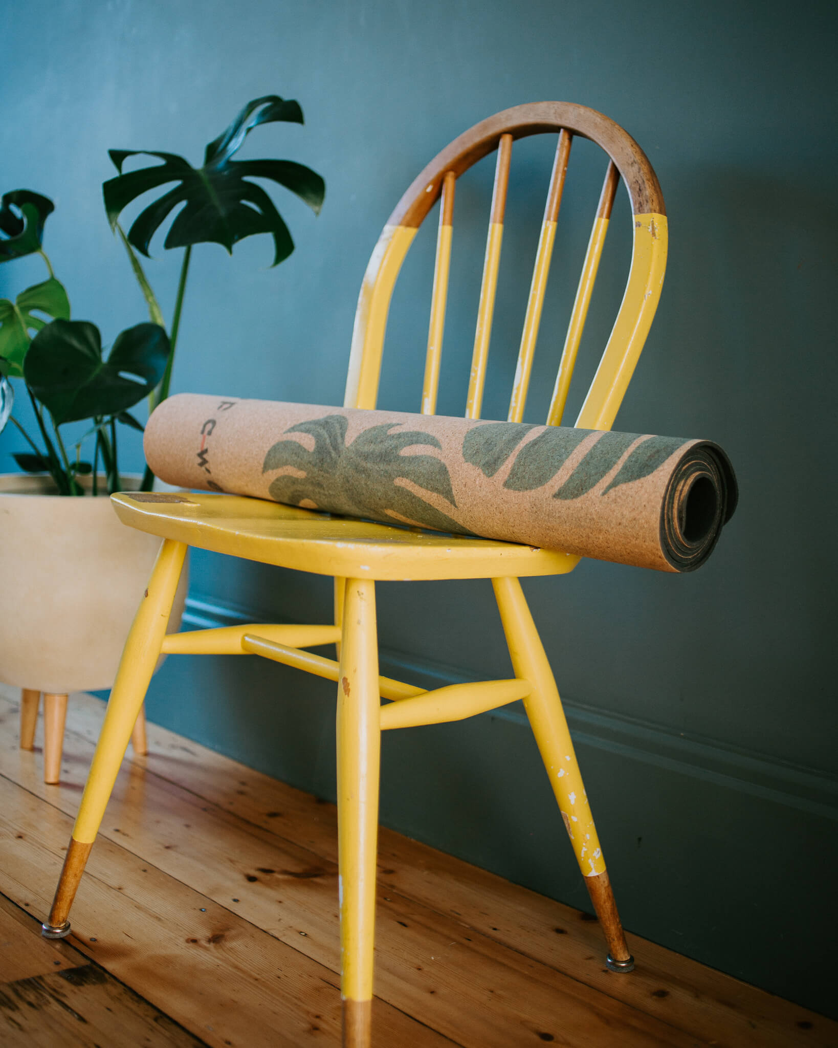 Eco Cork Yoga Mat – Monstera | Natural Cork & Rubber Pilates Mat | Supawell