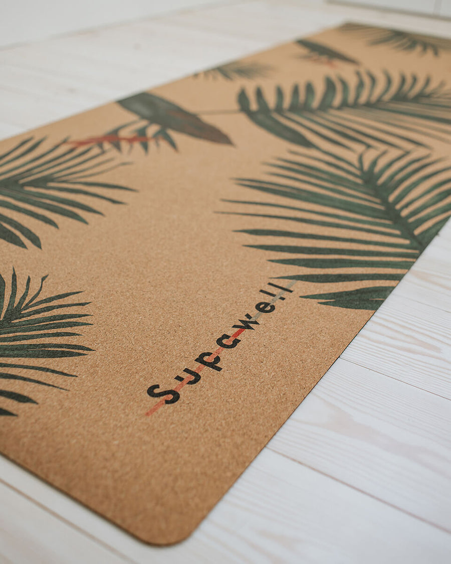 Eco Cork Yoga Mat – Paradise | Natural Cork & Rubber Pilates Mat | Supawell
