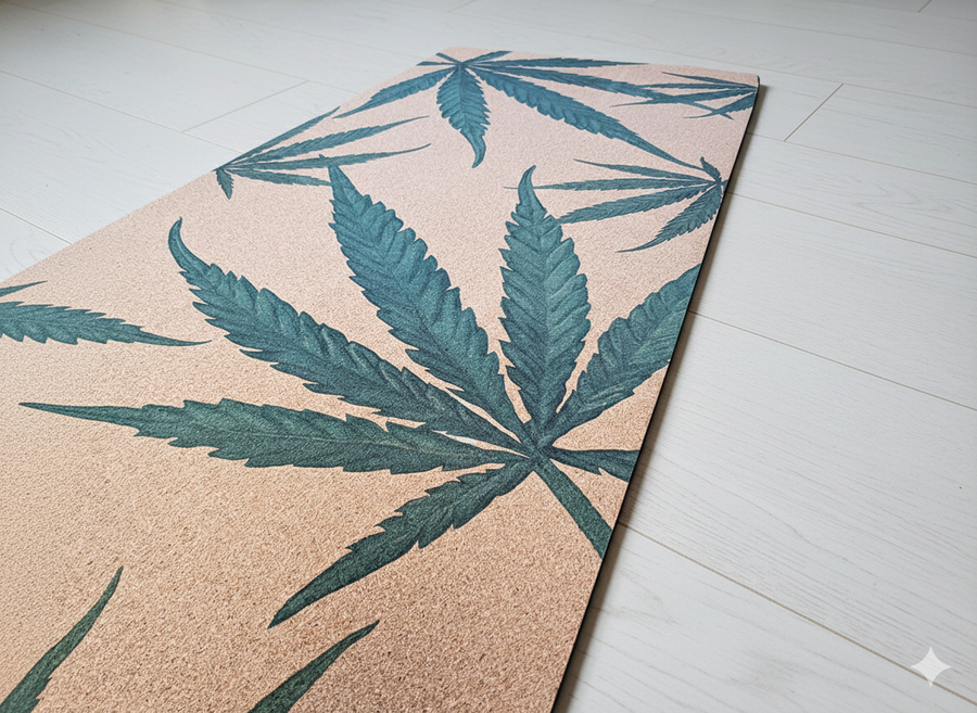 Eco Cork Yoga Mat – Hemp Leaf