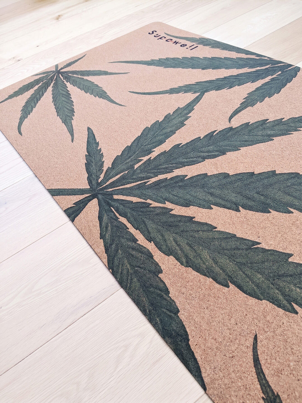 Supawell Eco Cork Yoga Mat - Hemp Leaf