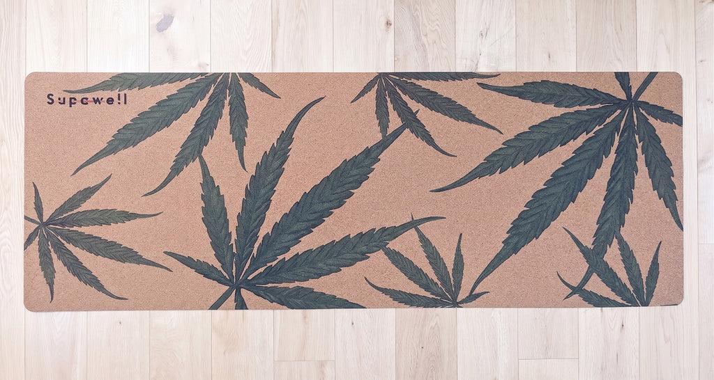Supawell Eco Cork Yoga Mat - Hemp Leaf
