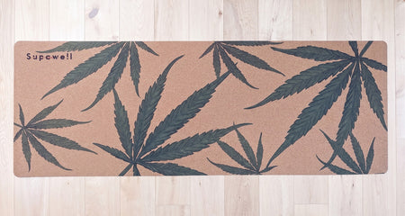 Supawell Eco Cork Yoga Mat - Hemp Leaf