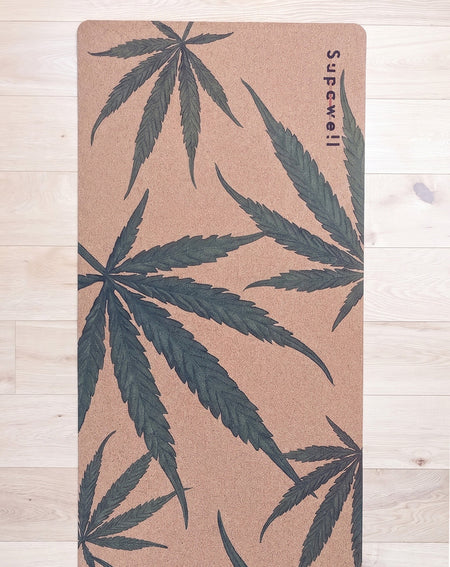 Supawell Eco Cork Yoga Mat - Hemp Leaf