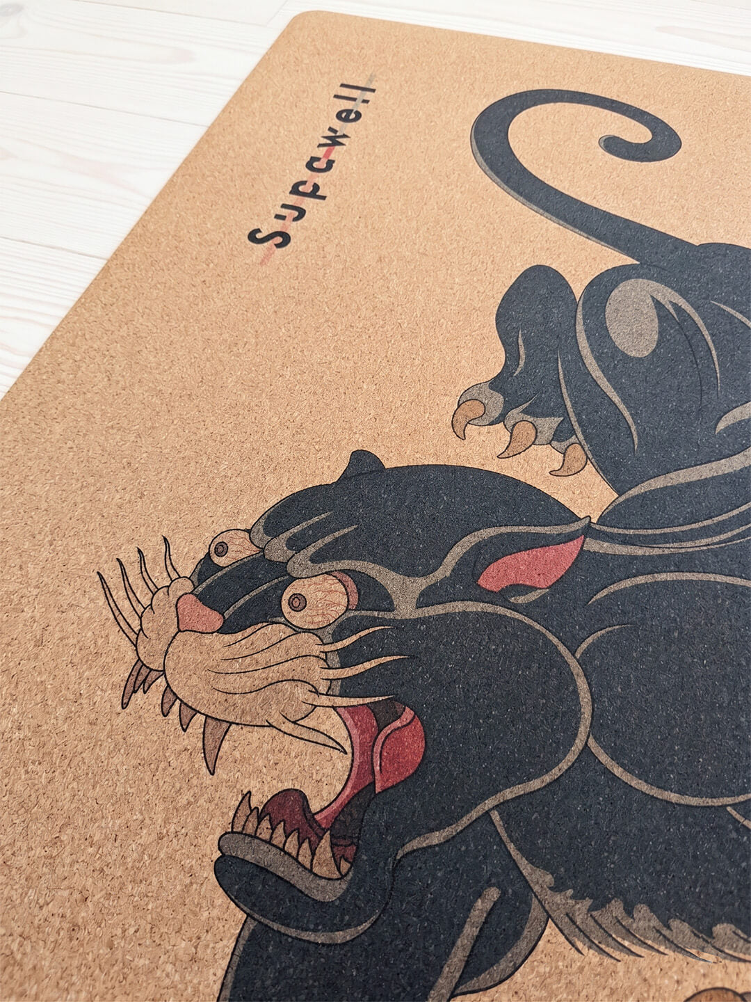 Supawell Eco Cork Yoga Mat Black Panther