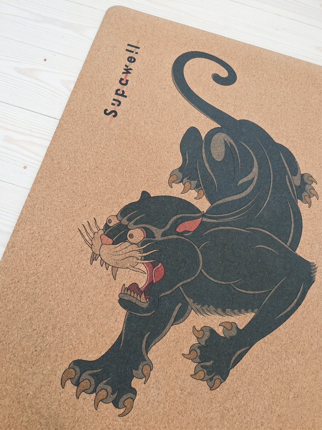 Supawell Eco Cork Yoga Mat Black Panther