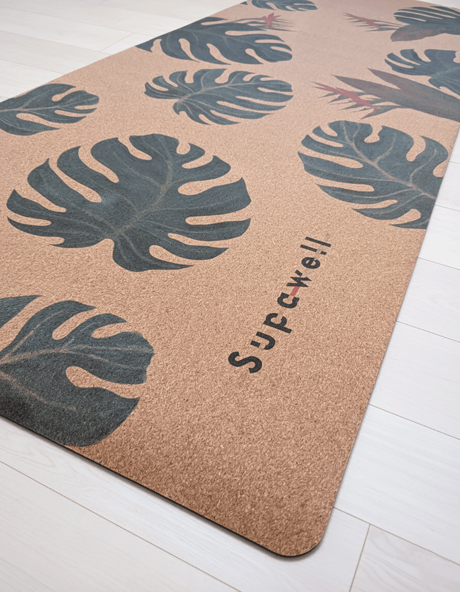 Supawell Eco Cork Yoga Mat Monstera