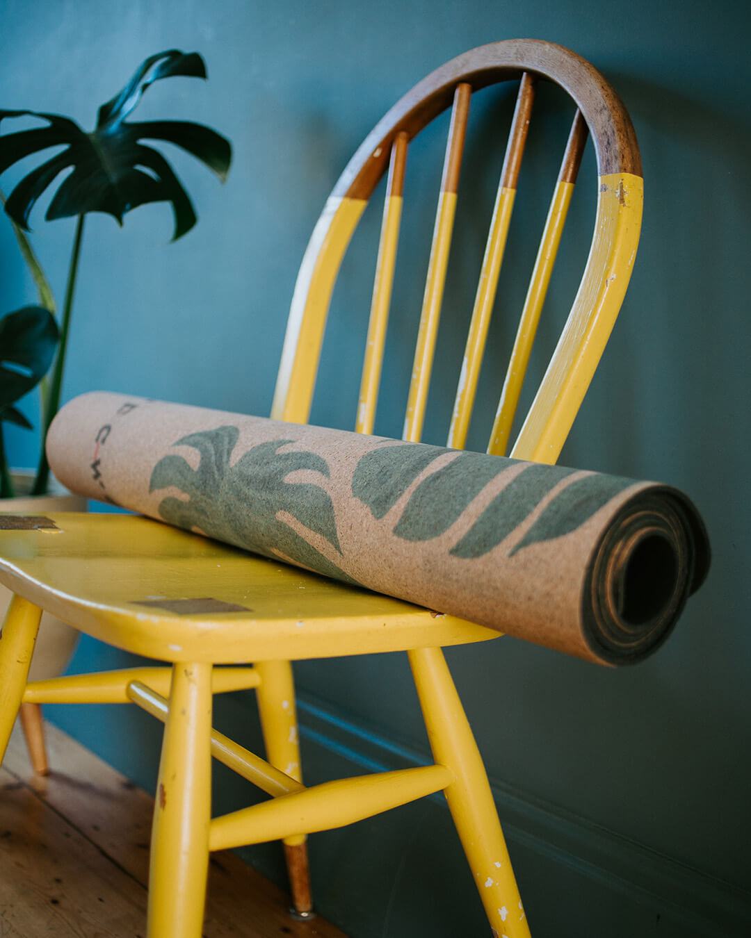 Supawell Eco Cork Yoga Mat Monstera
