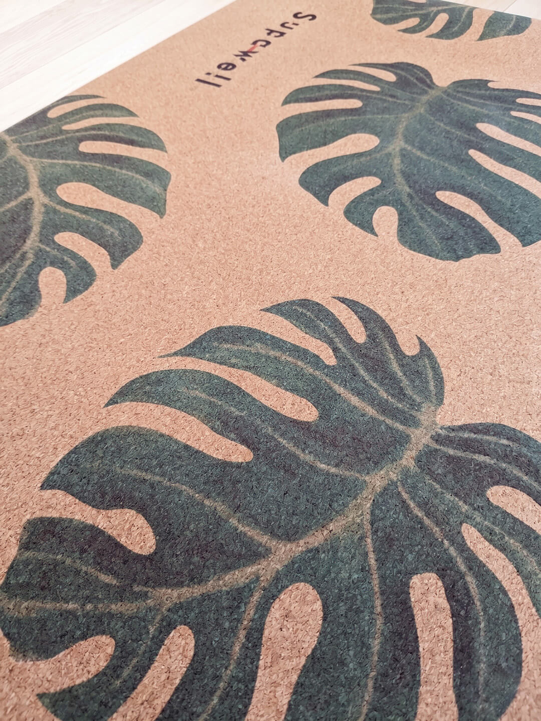 Supawell Eco Cork Yoga Mat Monstera